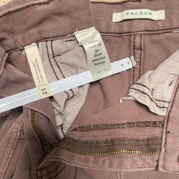 PacSun Ultra High Rise Flare Carpenter Jeans Brown Faded, Y2K Size 23 - Picture 8 of 12